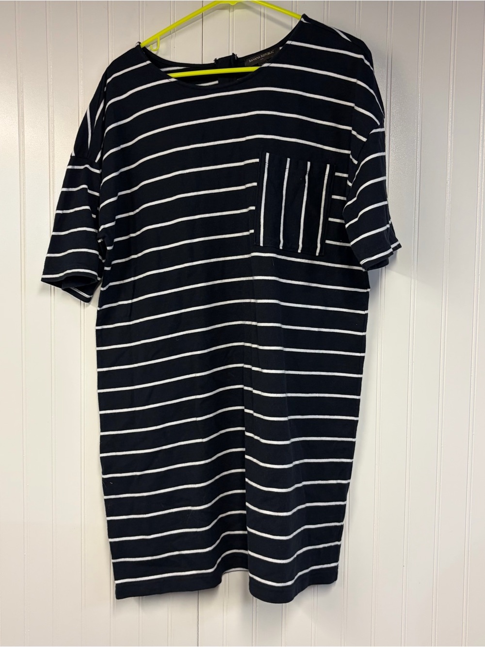 Banana Republic Navy& White Striped Pocket Tshirt Dress XL